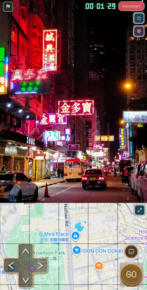 Cruise the neon streets with a fingertip.